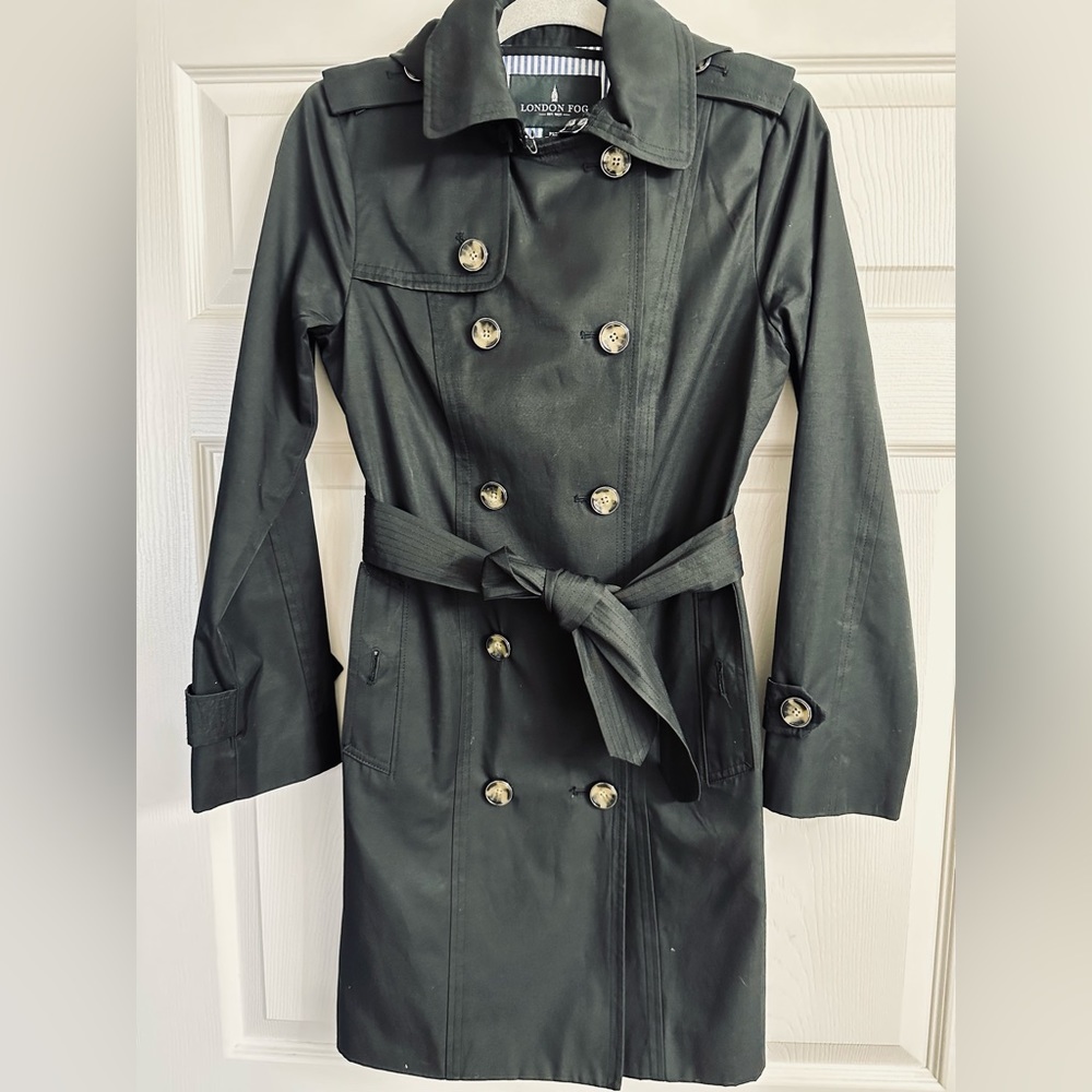 London Fog Hooded Trench Coat